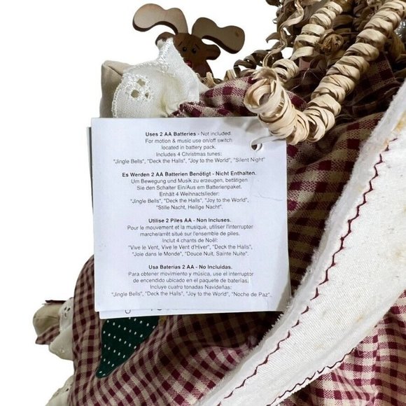 Quilted Treasures Angel Doll Christmas 16" Moveable Patchwork Music Light Works - Picture 9 of 15